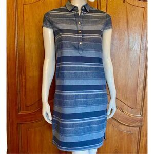 TOMMY HILFIGER Dress Blue Stripe Shirt Dress Size 2 • NEW WITH TAGS •